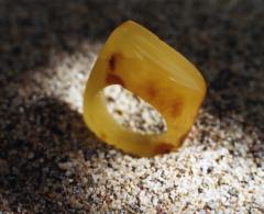 Bague Ambre polie 1