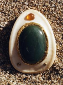Pendentif aventurine-opale de feu
